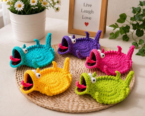 Handmade Crochet Lizard Mug Rug — Cute Animal Coaster & Drink Mat for Desk Decor